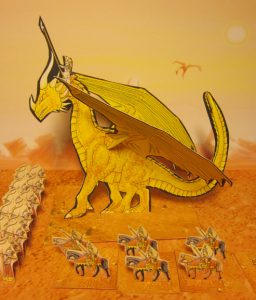 A Golden Elf Dragon from the Fantasy Wargaming Rules of Three Plains 